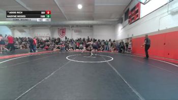 130 lbs Cons. Round 3 - Addie Rich, Bear River vs Nadyne Moses, Farmington