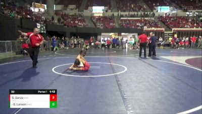 90 lbs 2nd Place Match - Bryleigh Larson, Manhattan Wrestling Club vs Sophia Garza, Ascend Wrestling Academy