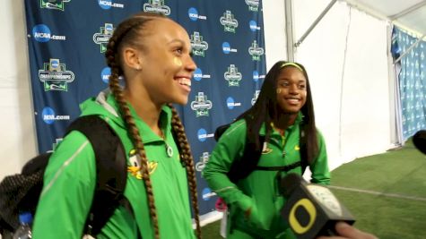 Oregon Freshmen Lauren Rain Williams, Jasmin Reed After Runner-Up 4x1