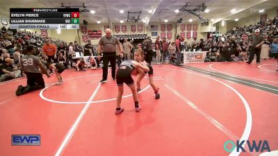 55-60 lbs Quarterfinal - Evelyn Pierce, Verdigris Youth Wrestling vs Lillian Shuemake, Viking Wrestling Club