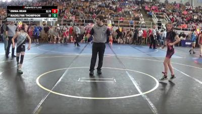 80 lbs Cons. Round 3 - Madelynn Thompson, Suicide Squad vs Emma Bean, Wilmington Ladies Freestyle Wr