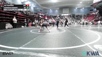 90 lbs Rr Rnd 5 - Jax Feathers, Verdigris Youth Wrestling vs Harrison Roberts, Raw Wrestling Club