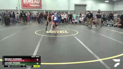 132 lbs Champ. Round 1 - Bryant Summers, Williamsburg Wrestling Club vs Hayden Franks, Willie Walters Wrestling Club