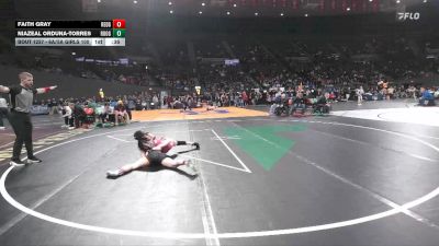 6A/5A Girls 100 Cons. Round 2 - Faith Gray, Redmond Girls vs Niazeal Orduna-Torres, Roosevelt Girls