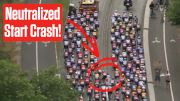 Road Furniture Causes Neutralized Start Crash In Tour de France Femmes 2025 Stage 1