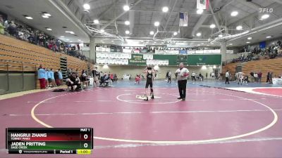 98 lbs Champ. Round 1 - Jaden Pritting, Sage Creek vs Hangrui Zhang, Torrey Pines