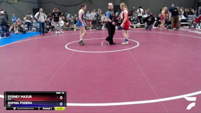 136 lbs Quarterfinal - Sydney Mazur, WA vs Sophia Fodera, CA