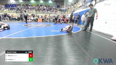 43 lbs Quarterfinal - Zerek Marin, Woodward Youth Wrestling vs Blayne Hines, Comanche Takedown Club