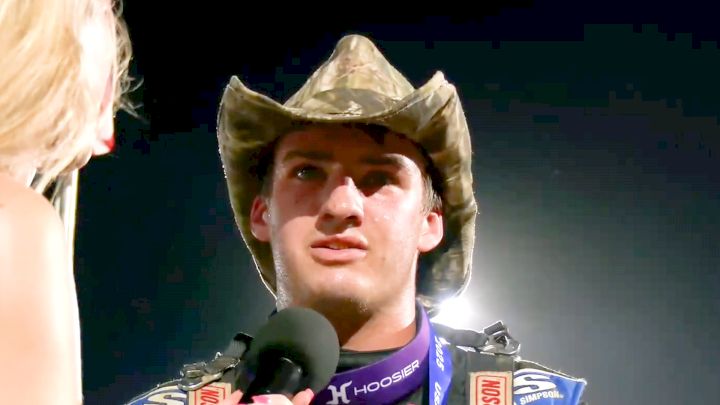 Briggs Danner Reacts After Last Corner Pass To Win ISW At Kokomo