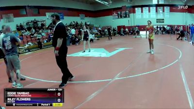 120 lbs Round 2 - Riley Flowers, 843 SOT vs Eddie Yambao, Legacy Elite Wrestling