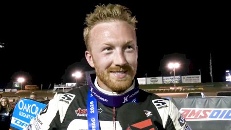C.J. Leary Reacts After First USAC Sprint Car Win Of Season During ISW Circle City