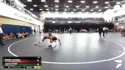 141 lbs Quarterfinal - Pedro Lacerda, Mt San Antonio College vs Aceyn Myer, Shasta College