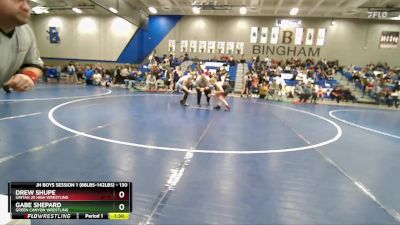 130 lbs Champ. Round 1 - Gabe Shepard, Green Canyon Wrestling vs Drew Shupe, Uintah Jr High Wrestling