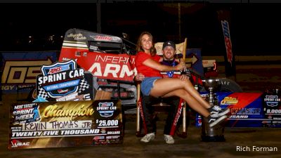 Kevin Thomas Jr. Reacts After Walk-Off Indiana Sprint Week Title Win