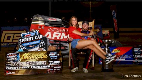 Kevin Thomas Jr. Reacts After Walk-Off Indiana Sprint Week Title Win