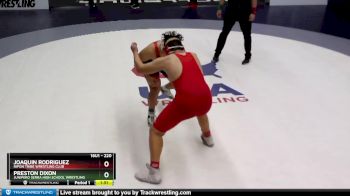 220 lbs Champ. Round 1 - Joaquin Rodriguez, Ripon Tribe Wrestling Club vs Preston Dixon, Junipero Serra High School Wrestling