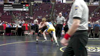 160 lbs 7th Place - Owen Ivcic, Bentworth vs Ewan Olson, Derry Area