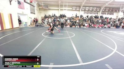 126 lbs Cons. Round 5 - Andrea Reed, Page High School vs Taizly Newman, Round Valley