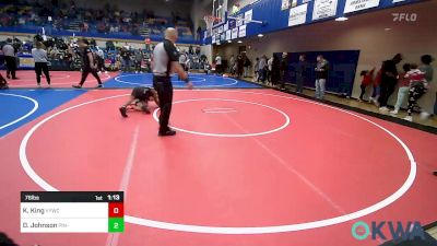 76 lbs Quarterfinal - Kase King, Verdigris Youth Wrestling vs Drey Johnson, Pin-King All Stars