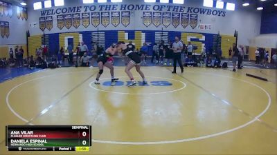 130 lbs Semifinal - Daniela Espinal, Hernando High School vs Ana Vilar, Flagler Wrestling Club