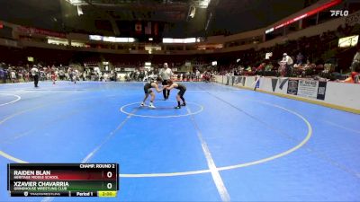 111 lbs Champ. Round 2 - Xzavier Chavarria, Grindhouse Wrestling Club vs Raiden Blan, Heritage Middle School