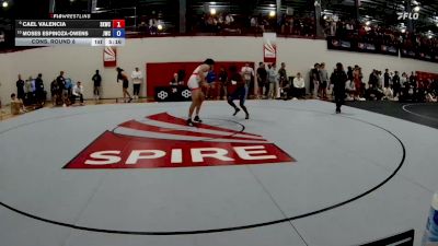 79 kg Cons. Round 8 - Cael Valencia, Sunkist Kids Wrestling Club vs Moses Espinoza-Owens, Jackrabbit Wrestling Club