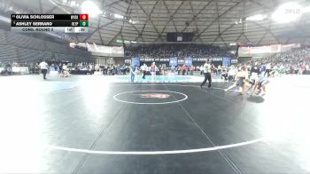 Girls 2A 190 lbs Cons. Round 3 - Ashley Serrano, Olympic (Girls) vs Olivia Schlosser, West Valley (Spokane) (Girls)