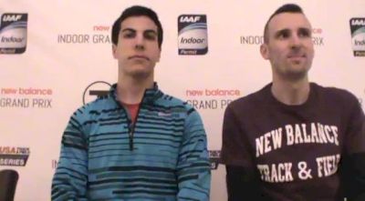 Donn Cabral & Andy Baddley ready to open up the legs at New Balance Indoor GP Press Conference