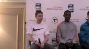Toni Reavis introduces Galen Rupp, Dejen Gebremeskal, Donn Cabral, Andy Baddley at New Balance Indoor GP Press Conference