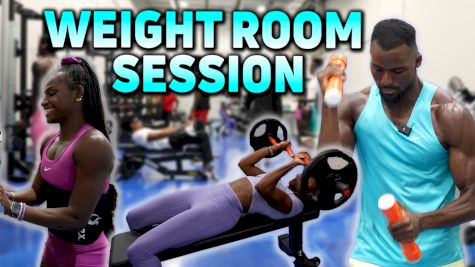 Kenny Bednarek, Melissa Jefferson-Wooden, and Star Athletics Weight Room Session