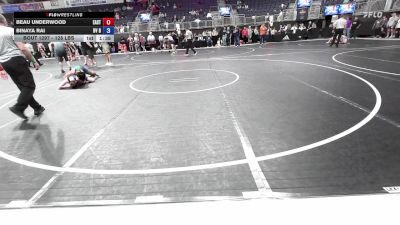 128 lbs Final - Beau Underwood, East Kansas Eagles vs Binaya Rai, BV Bison