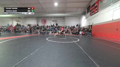 130 lbs 3rd Place Match - Rylee Yeates, Bear River vs Bianca Maez, Green River