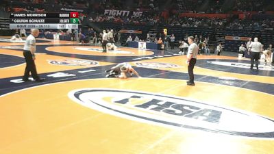 3A 113 lbs Cons. Semi - Colton Schultz, Joliet (Catholic Academy) vs James Morrison, Aurora (Marmion Academy)