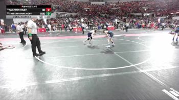 100 lbs Cons. Round 2 - Clayton Riley, Lancaster Wrestling Club vs Tristan Bancroft, Monona Grove/McFarland Wrestling Club