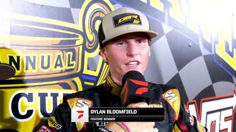 Dylan Bloomfield Reacts After Winning 360 Sprint Car Gold Cup Opener