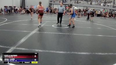 114 lbs Round 5 (8 Team) - Emily Sarr, PA West Yellow vs Kayla Batres, South Side WC