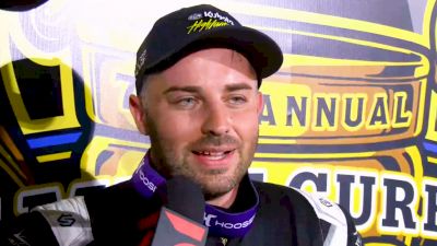 Justin Sanders Reacts After Winning Friday's Kubota High Limit Gold Cup Prelim