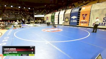 132 Class 4 lbs Champ. Round 1 - Draegen Orine, Seckman vs Lucas Gideon, Central (Springfield)