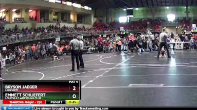 45 lbs Champ. Round 1 - Bryson Jaeger, Lakeview vs Emmett Schliefert, Louisville Wrestling Club