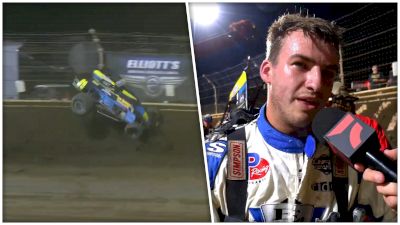 Briggs Danner Flipped Wildly Battling For The USAC Kokomo Sprint Car Smackdown Win