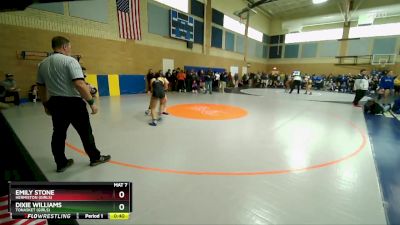 140lbs Cons. Round 4 - Emily Stone, Hermiston (Girls) vs Dixie Williams, Tonasket (Girls)