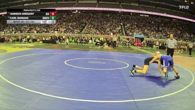 D1-126 lbs Champ. Round 1 - Jamison Gregory, Detroit Catholic Central HS vs Carl Nihranz, Dakota HS