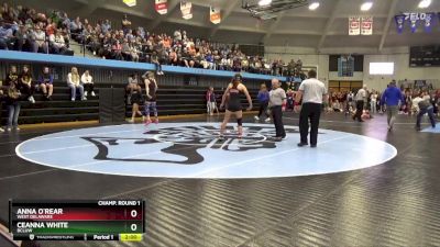 125 lbs Champ. Round 1 - Anna O`Rear, West Delaware vs Ceanna White, BCLUW