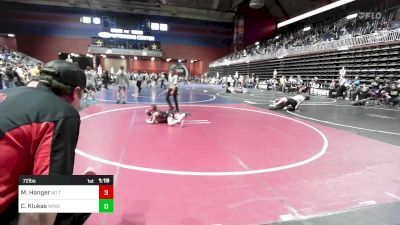 72 lbs Semifinal - Mia Hanger, No Team vs Coralynn Klukas, Windy City WC