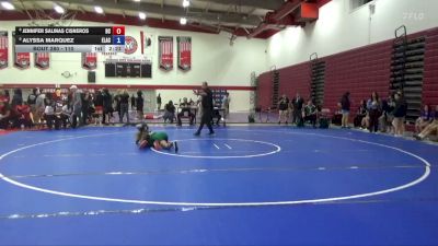 110 lbs 7th Place Match - Jennifer Salinas Cisneros, Bakersfield College vs Alyssa Marquez, East Los Angeles College
