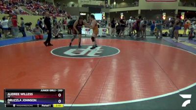 200 lbs Quarterfinal - Audree Willess, TX vs Druzzla Johnson, KS