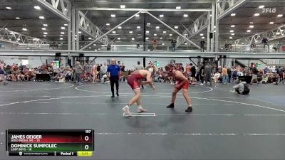 157 lbs Placement (4 Team) - James Geiger, Gold Medal WC vs Dominick Sumpolec, Lost Boys