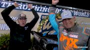 Dale And Shane McDowell React After Dale Takes Thursday Prelim Feature 1 Win At World 100