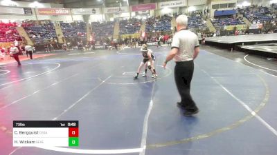 73 lbs Consi Of 8 #2 - Coleman Bergquist, Cedaredge Wrestling vs Hunter Wickam, Severance WC
