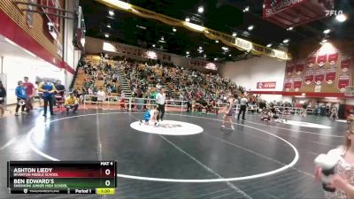 105 lbs Champ. Round 1 - Ben Edward`s, Shoshoni Junior High School vs Ashton Liedy, Riverton Middle School